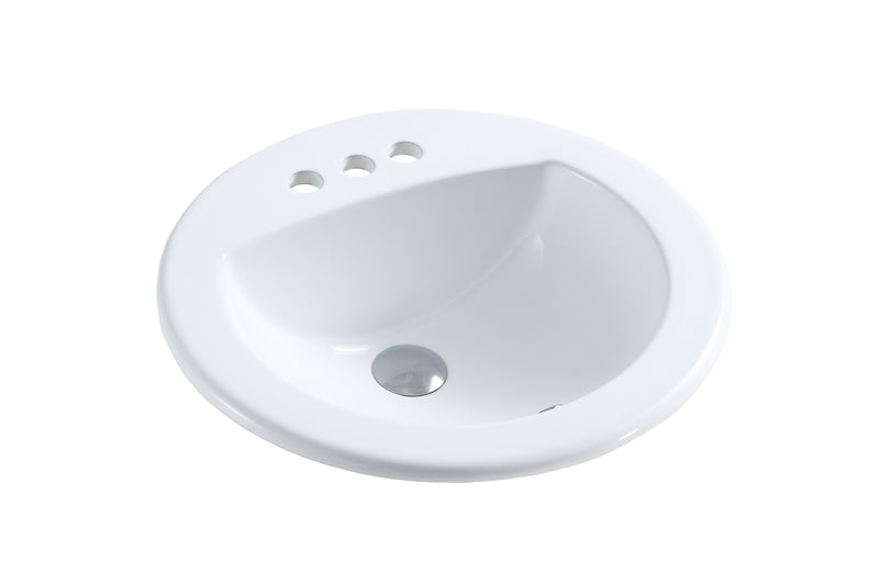 AkIra Ceramic Drop-in Glossy White Sink