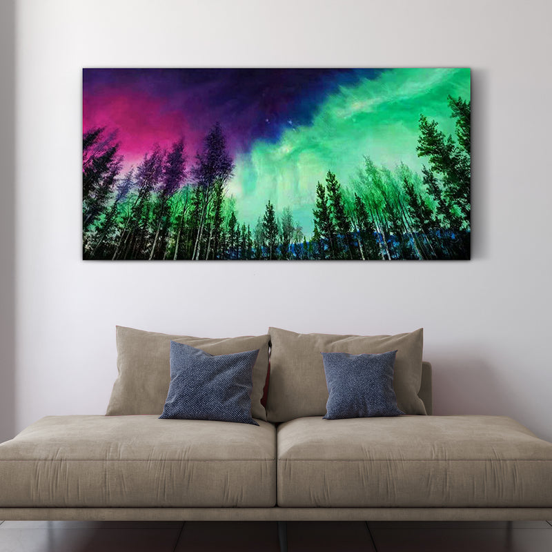 Aurora Borealis 30x60 Hand painted Premium Quality Canvas Wall art