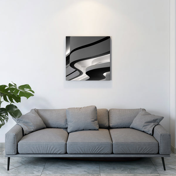 Boundless 30x30 Black & White Premium Quality Canvas Wall art