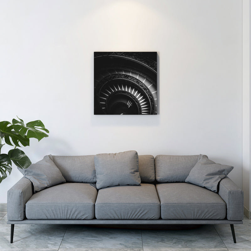 Flight of stairs 30x30 Black & White Premium Quality Canvas Wall art