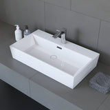 Hoover Ceramic Over the Counter Glossy White Sink