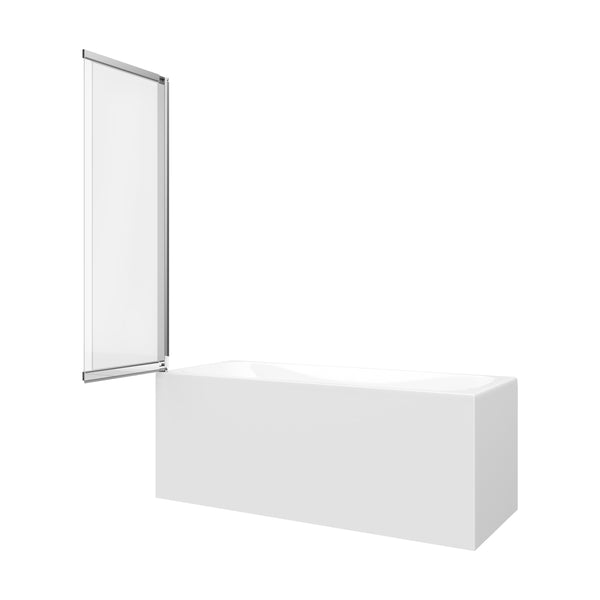 Ira Polished Chrome Rectangular Alcove Pivot Door Bath Screen