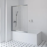 Ira Polished Chrome Rectangular Alcove Pivot Door Bath Screen