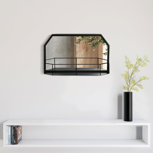 Jake Decorative Metal Mirror with shelf