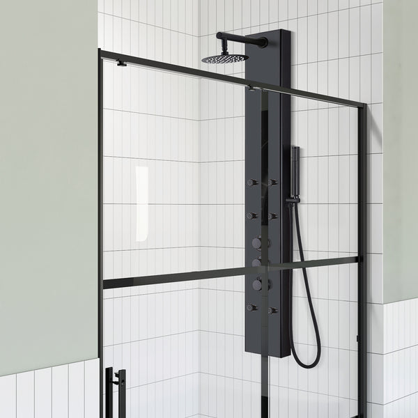 Julius Black-Matte/Stainless steel with Stainless steel hose Shower Panel