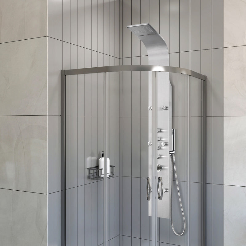 Leo Brushed Stainless Steel with Stainless steel hose Shower Panel