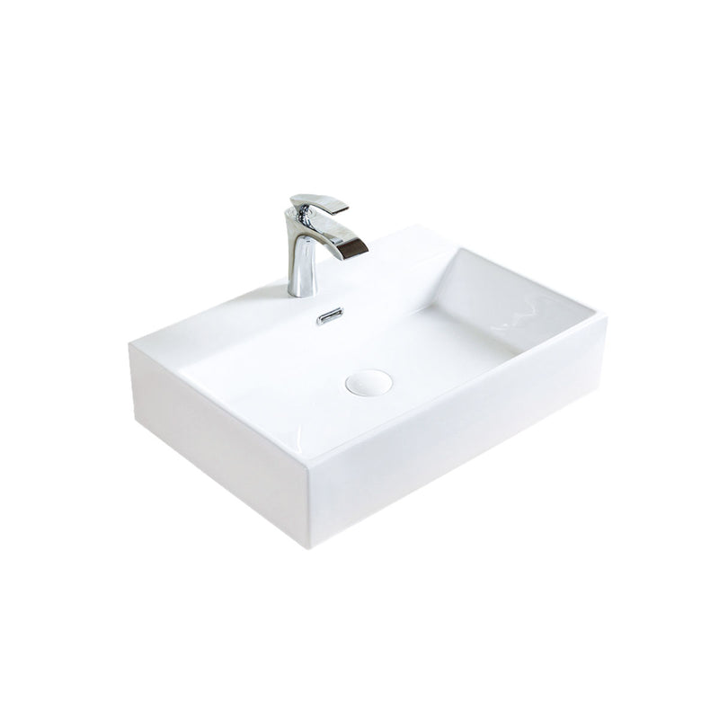 Maria Ceramic Over the Counter Glossy White Sink