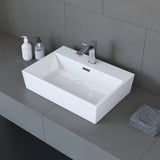 Maria Ceramic Over the Counter Glossy White Sink