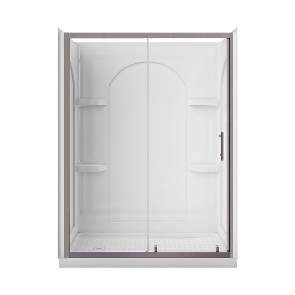 Marion Polished Chrome Rectangular Alcove Sliding Door Shower