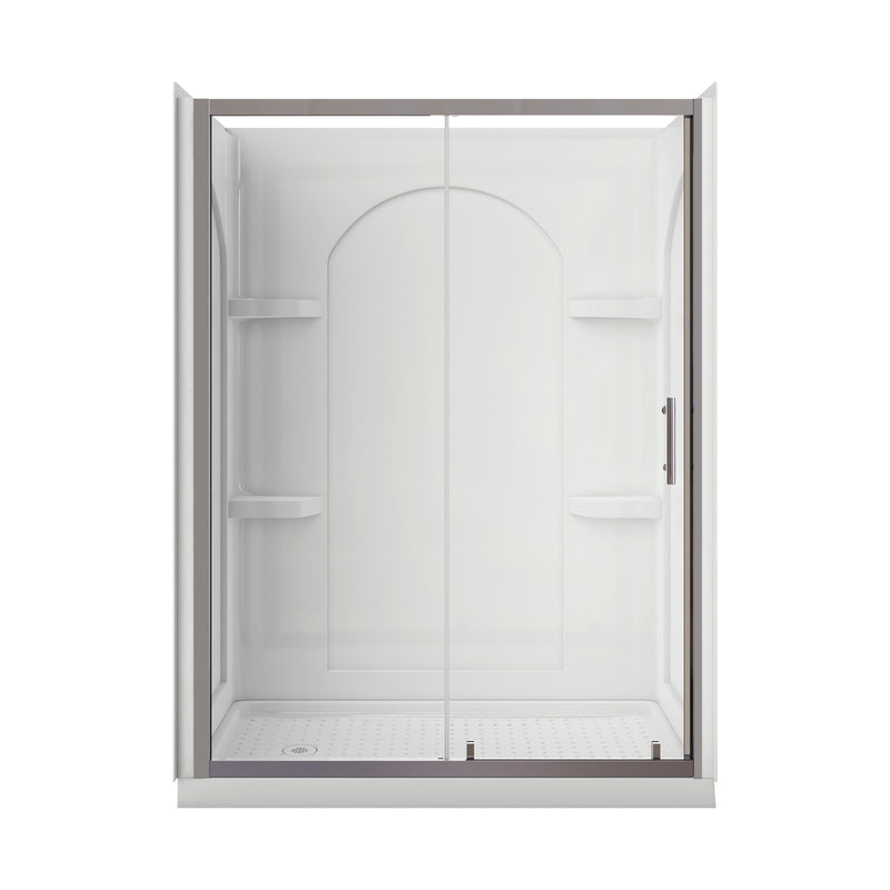 Marion Polished Chrome Rectangular Alcove Sliding Door Shower