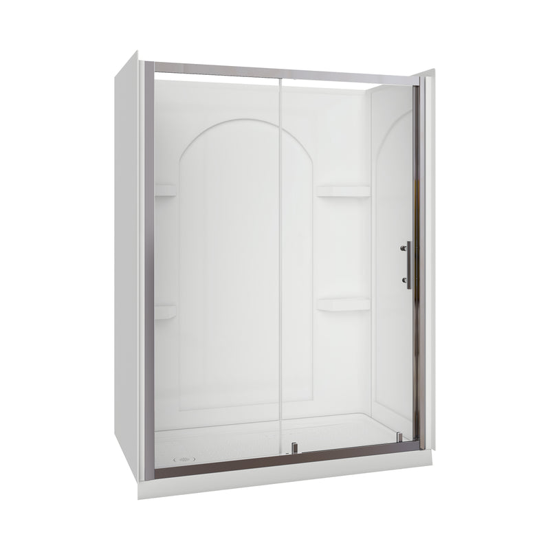 Marion Polished Chrome Rectangular Alcove Sliding Door Shower