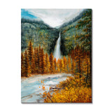 Mountain cascade 36x45 Hand painted Premium Quality Canvas Wall art