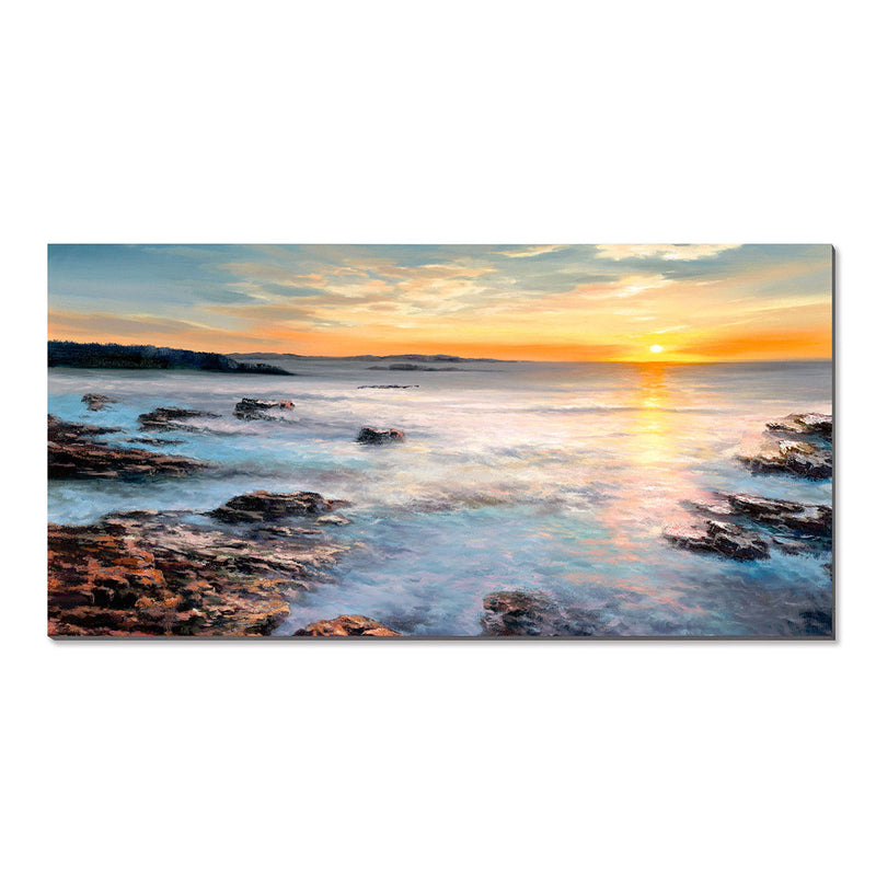 Nightfall by the ocean 30x60 Hand painted Premium Quality Canvas Wall art