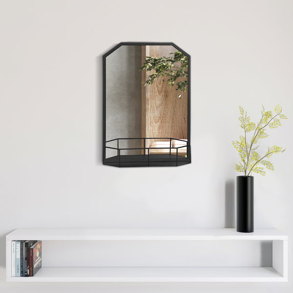 Silas Decorative Metal Mirror with shelf