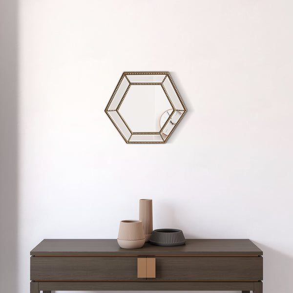 Wallace Beaded Hexagonal Mirror