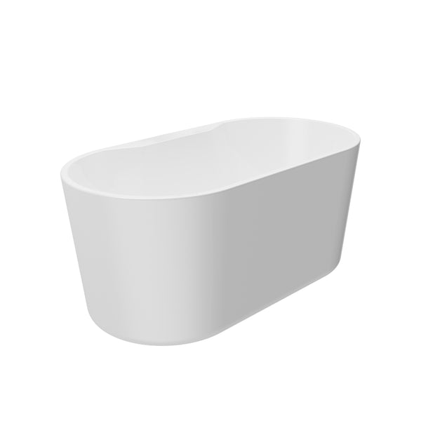 Arlin White High-gloss  Center Drain Acrylic Free-standing Tub