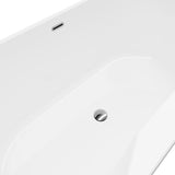 Arlin White High-gloss  Center Drain Acrylic Free-standing Tub