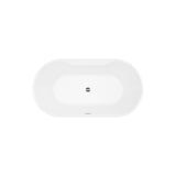 Arlin White High-gloss  Center Drain Acrylic Free-standing Tub