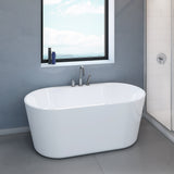 Arlin White High-gloss  Center Drain Acrylic Free-standing Tub