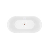 Arvo White High-gloss  Center Drain Acrylic Free-standing Tub