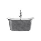 Arvo White High-gloss  Center Drain Acrylic Free-standing Tub