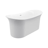 Arvo White High-gloss  Center Drain Acrylic Free-standing Tub