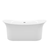 Arvo White High-gloss  Center Drain Acrylic Free-standing Tub