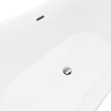 Arvo White High-gloss  Center Drain Acrylic Free-standing Tub