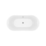 Arvo White High-gloss  Center Drain Acrylic Free-standing Tub