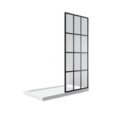 August Black Matte Rectangular Alcove Pivot Door Shower