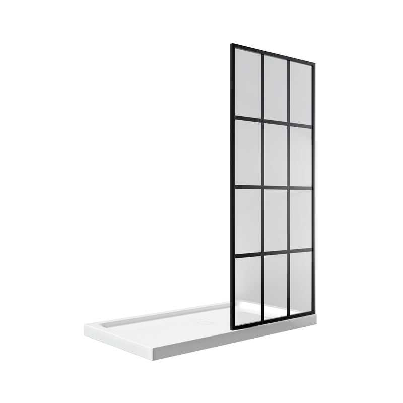 August Black Matte Rectangular Alcove Pivot Door Shower