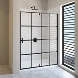 August Black Matte Rectangular Alcove Pivot Door Shower