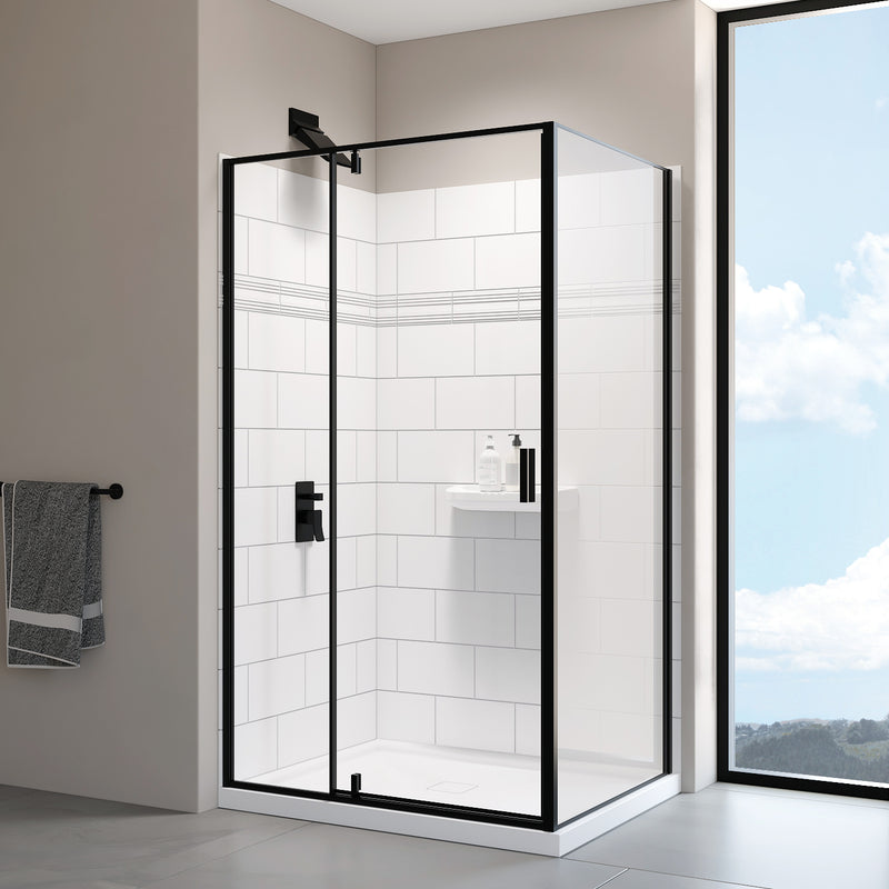 Bernard Corner White High Gloss Acrylic Shower Wall