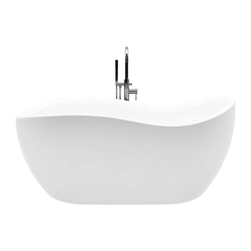 Berlin White High-gloss  Reversible Drain Acrylic Free-standing Tub