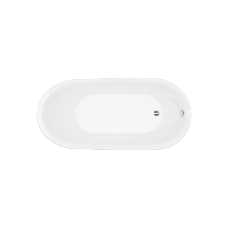 Berlin White High-gloss  Reversible Drain Acrylic Free-standing Tub