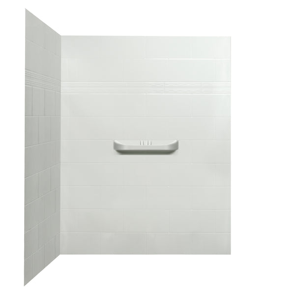 Bernard Corner White High Gloss Acrylic Shower Wall