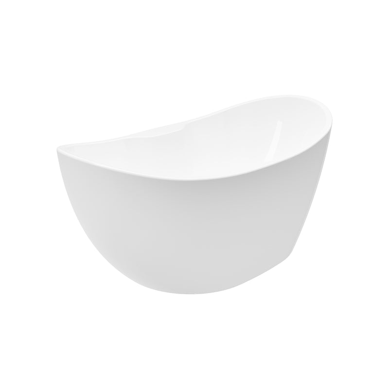 Bryce White High-gloss  Center Drain Acrylic Free-standing Tub