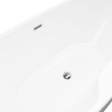 Bryce White High-gloss  Center Drain Acrylic Free-standing Tub