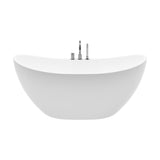 Bryce White High-gloss  Center Drain Acrylic Free-standing Tub