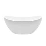 Bryce White High-gloss  Center Drain Acrylic Free-standing Tub