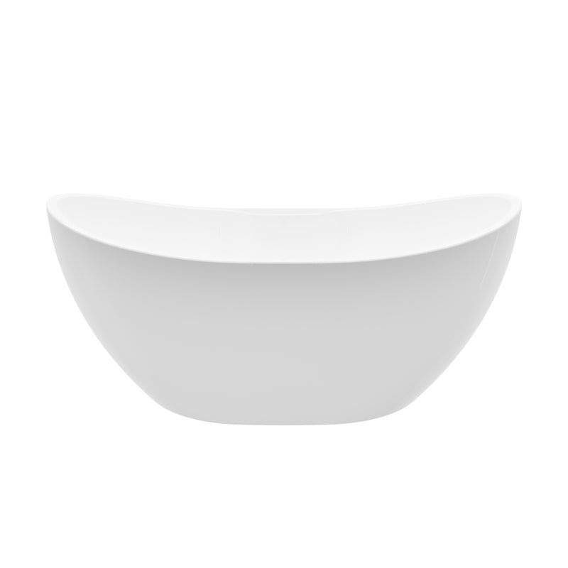 Bryce White High-gloss  Center Drain Acrylic Free-standing Tub