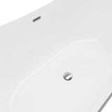 Carmel White High-gloss  Center Drain Acrylic Free-standing Tub