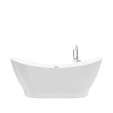 Carmel White High-gloss  Center Drain Acrylic Free-standing Tub