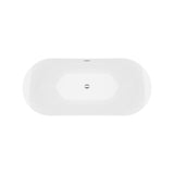 Carmel White High-gloss  Center Drain Acrylic Free-standing Tub