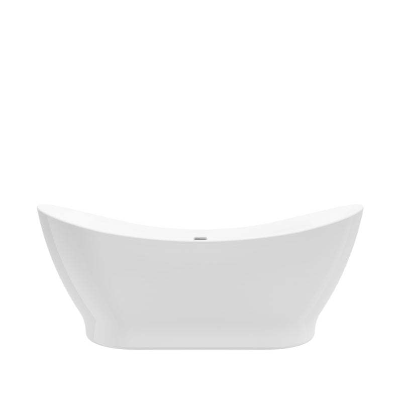 Carmel White High-gloss  Center Drain Acrylic Free-standing Tub