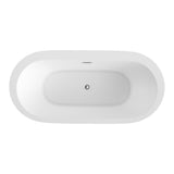 Cosmo White High-gloss  Center Drain Acrylic Free-standing Tub