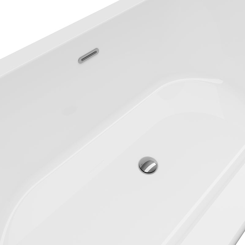 Cosmo White High-gloss  Center Drain Acrylic Free-standing Tub