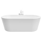 Cosmo White High-gloss  Center Drain Acrylic Free-standing Tub