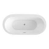 Cosmo White High-gloss  Center Drain Acrylic Free-standing Tub