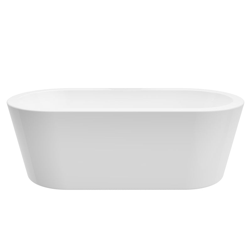 Cosmo White High-gloss  Center Drain Acrylic Free-standing Tub